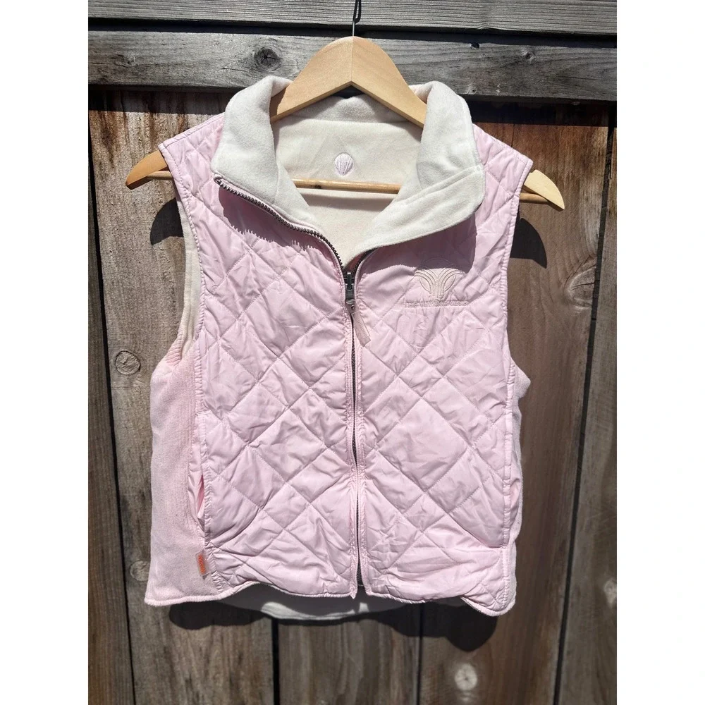 Sunice Reversible Quilted Fleece Vest Women Small Pink The Vintage Club Golf